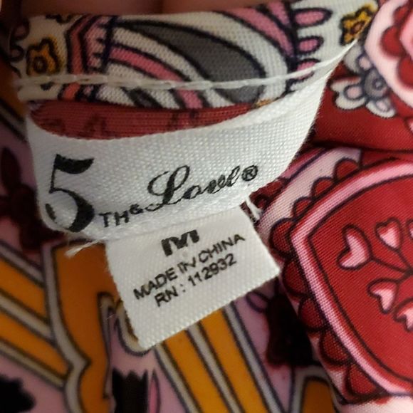 5th and Love retro print dress. Short sleeve, M, reds and pinks - Picture 7 of 7